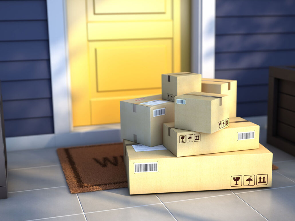 Packages on front porch